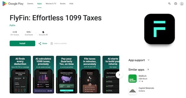 FlyFin Effortless 1099 Taxes