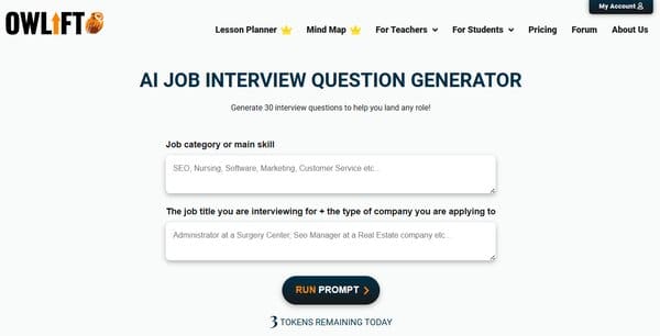 OWLIFT AI Job Interview Questions Generator