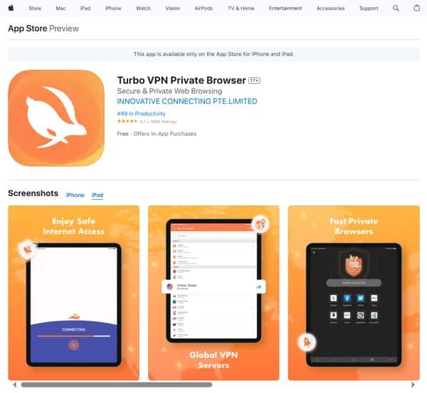 Turbo VPN iPad